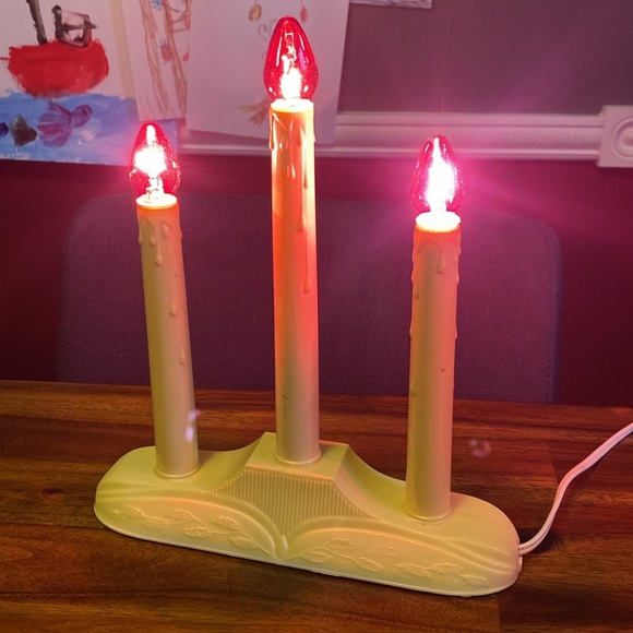 Vintage Holiday 3 Light Electric Candolier,  (set of two) - Picture 10 of 12